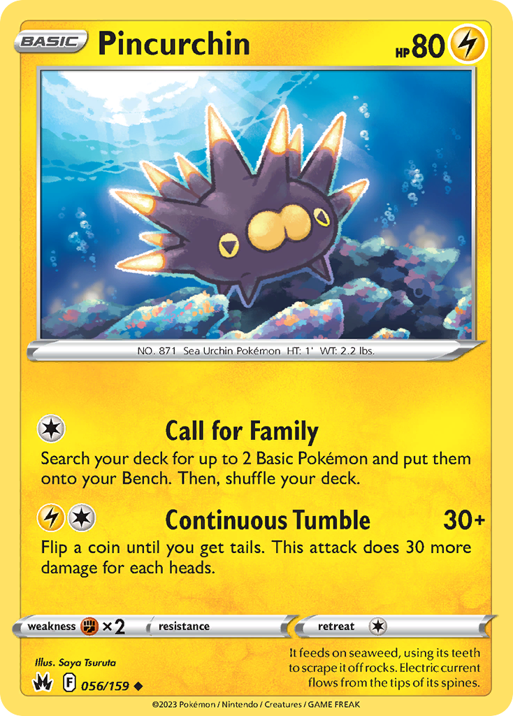 Pincurchin – Crown Zenith 056/159 Pokémon card