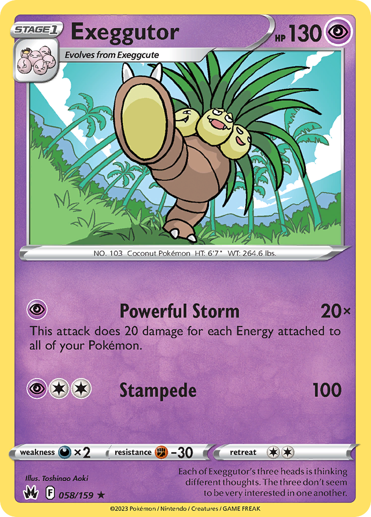 Exeggutor – Crown Zenith 058/159 Pokémon card