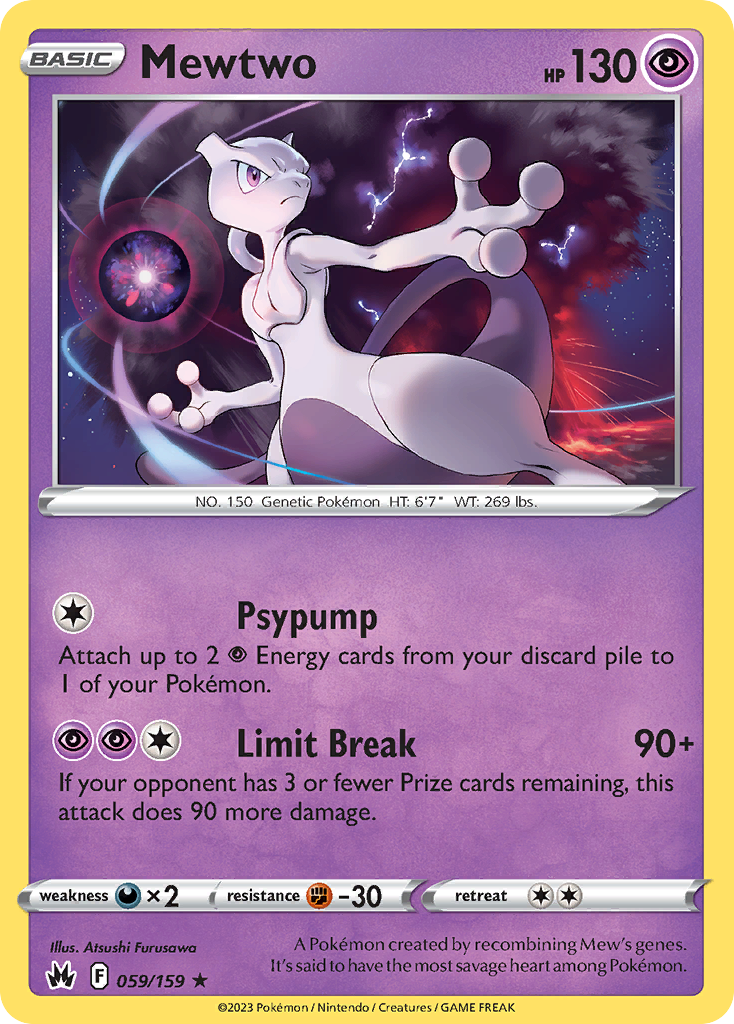Mewtwo – Crown Zenith 059/159 Pokémon card