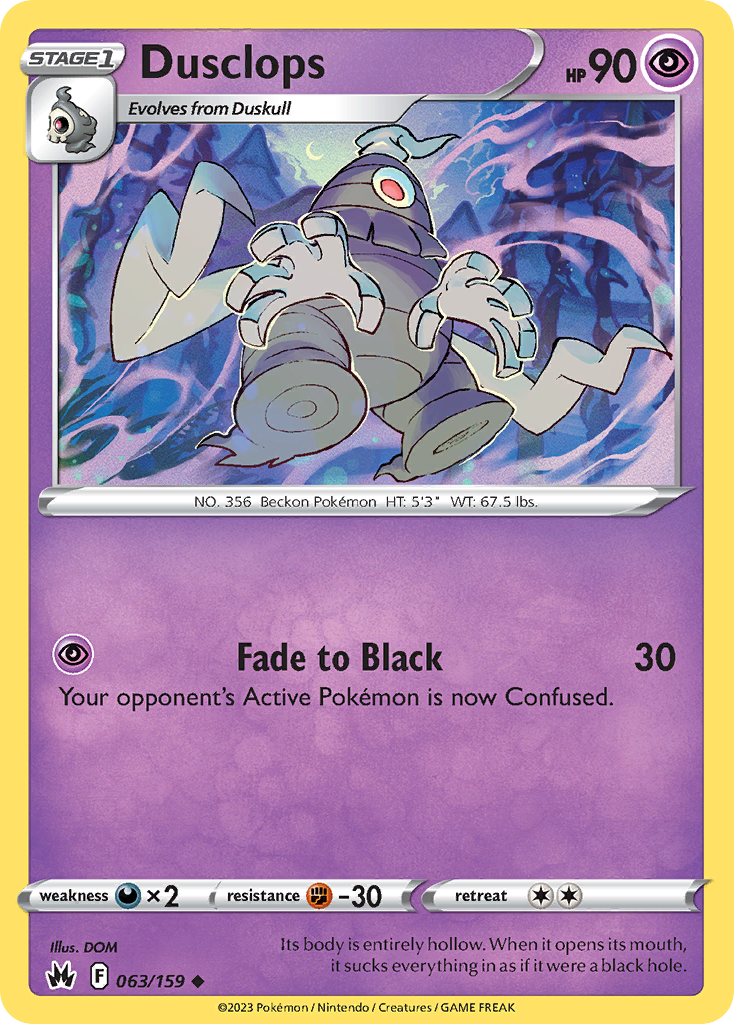 Dusclops – Crown Zenith 063/159 Pokémon card