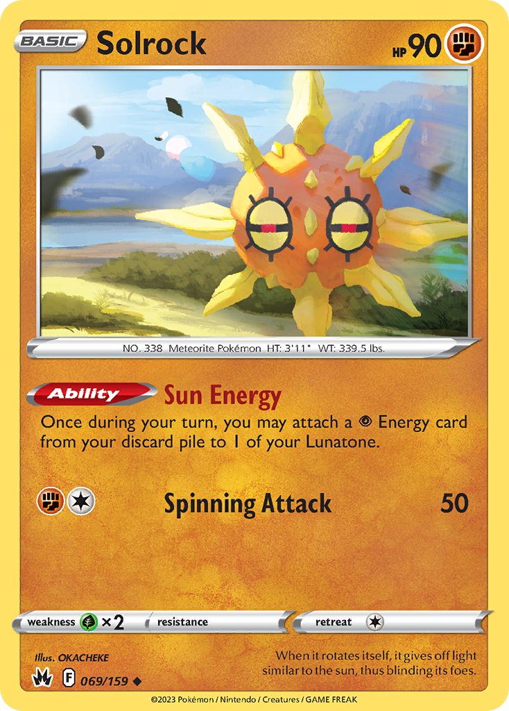 Solrock – Crown Zenith 069/159 Pokémon card