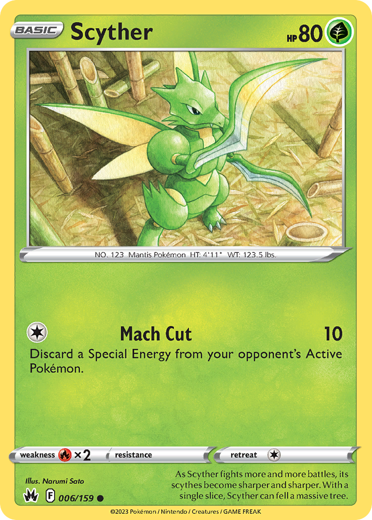 Scyther – Crown Zenith 006/159 Pokémon card