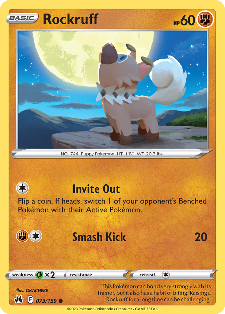 Rockruff – Crown Zenith 073/159 Pokémon card