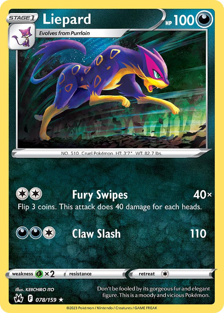 Liepard – Crown Zenith 078/159 Pokémon card