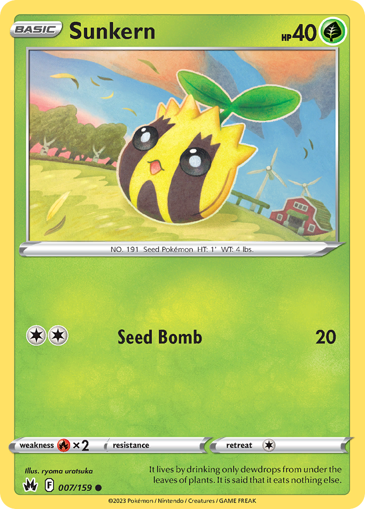 Sunkern – Crown Zenith 007/159 Pokémon card