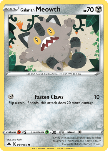 Galarian Meowth - Crown Zenith 84