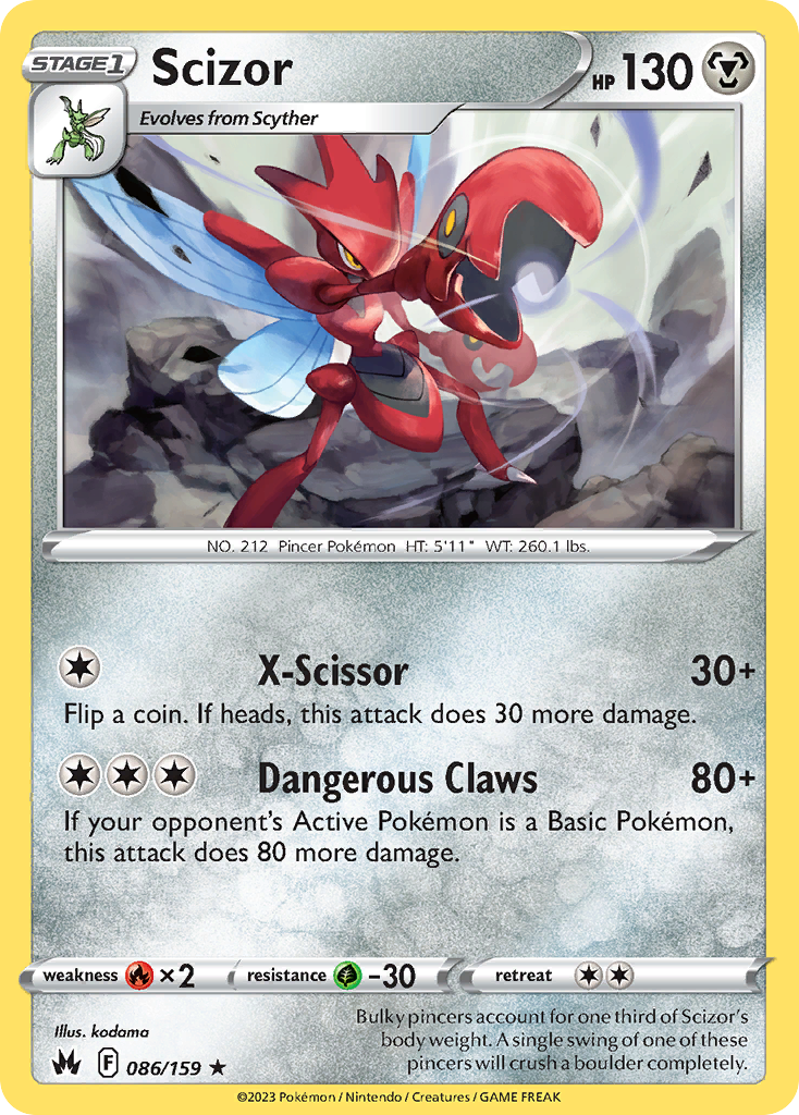 Scizor – Crown Zenith 086/159 Pokémon card