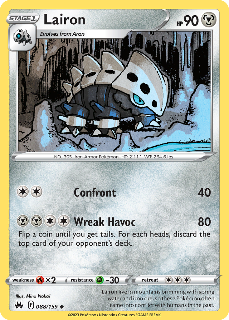 Lairon – Crown Zenith 088/159 Pokémon card