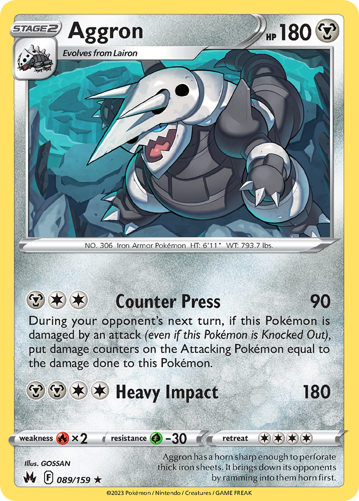 Aggron – Crown Zenith 089/159 Pokémon card