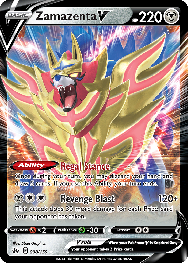Zamazenta V – Crown Zenith 098/159 Pokémon card