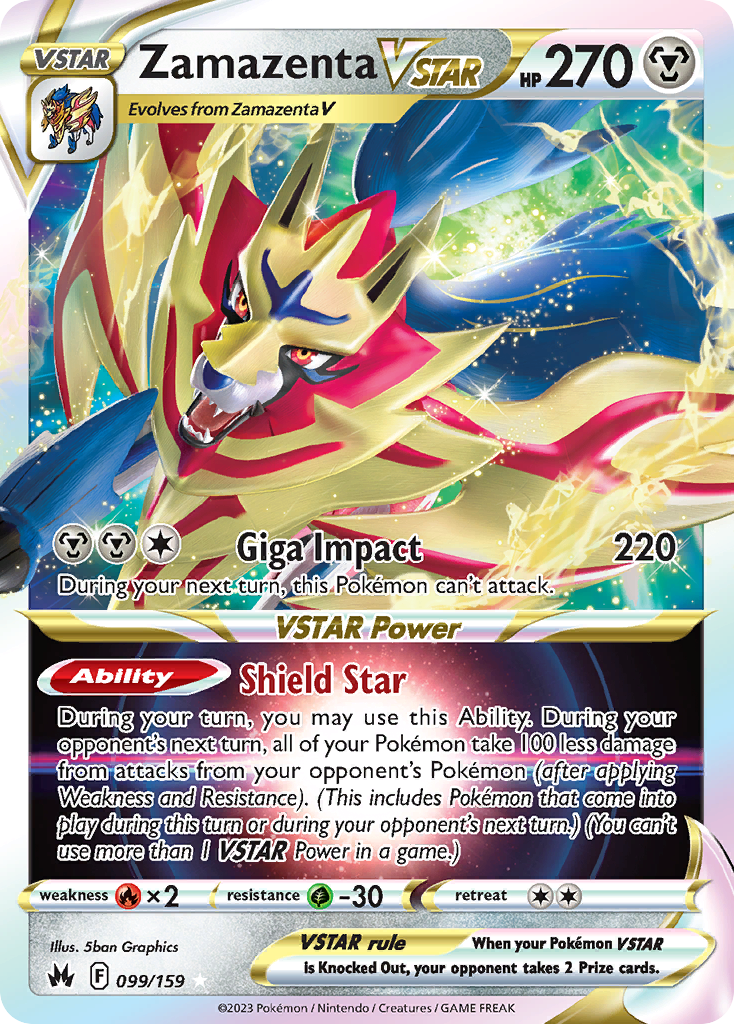 Zamazenta VSTAR – Crown Zenith 099/159 Pokémon card