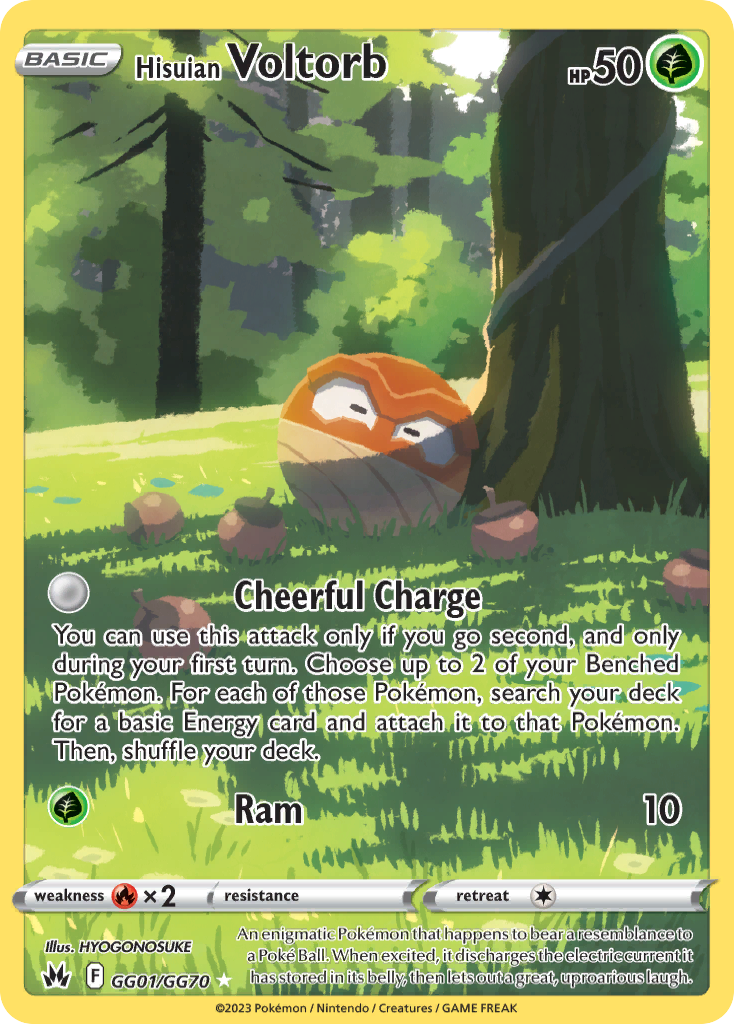 Hisuian Voltorb – Crown Zenith Galarian Gallery GG01/GG70 Pokémon card