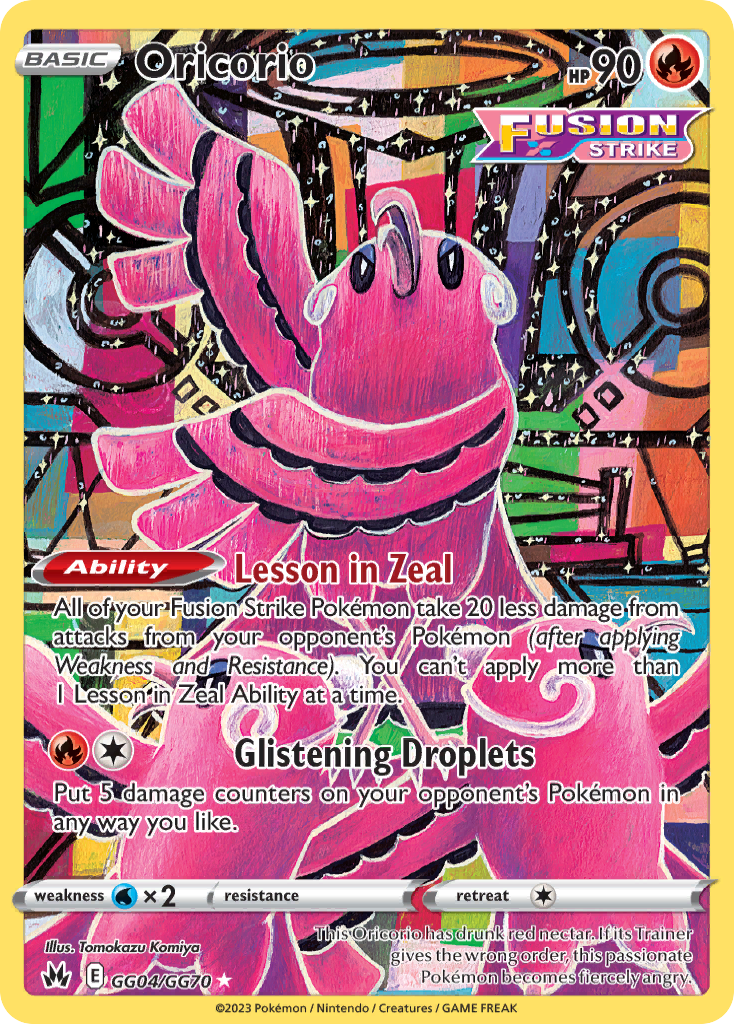 Oricorio – Crown Zenith Galarian Gallery GG04/GG70 Pokémon card