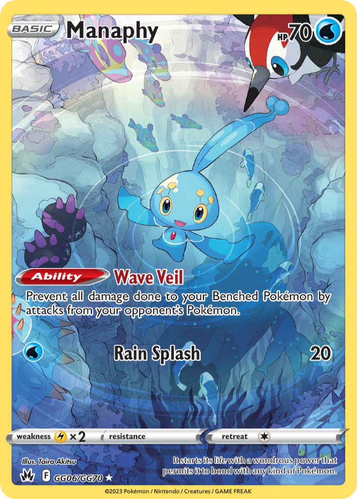 Manaphy – Crown Zenith Galarian Gallery GG06/GG70 Pokémon card