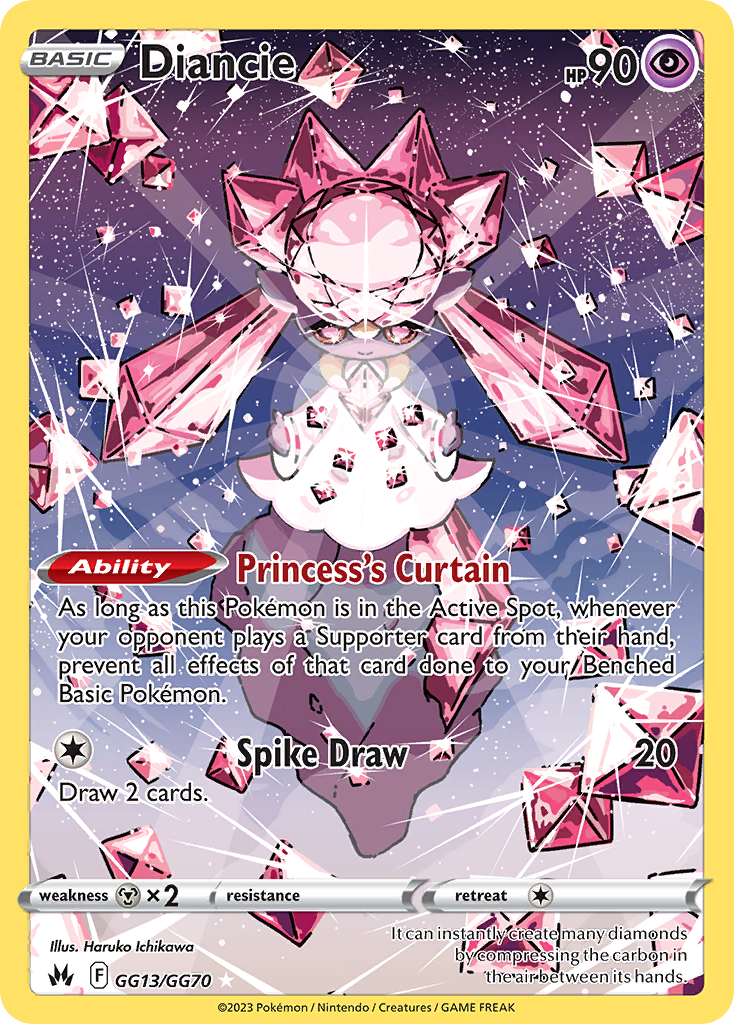 Diancie – Crown Zenith Galarian Gallery GG13/GG70 Pokémon card