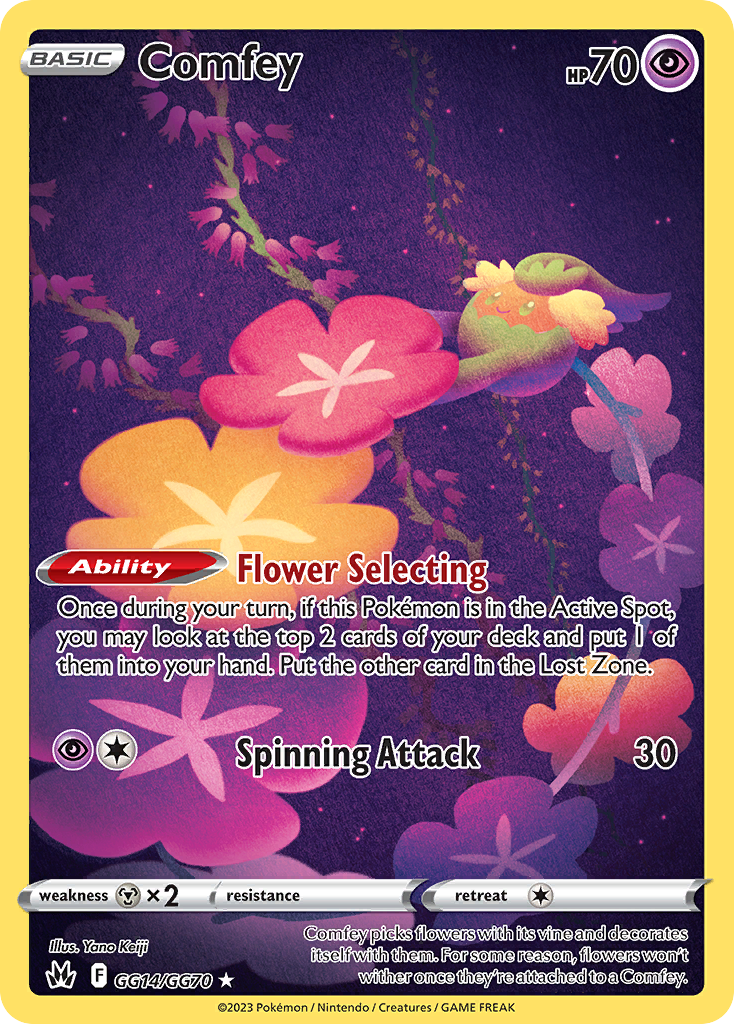 Comfey – Crown Zenith Galarian Gallery GG14/GG70 Pokémon card