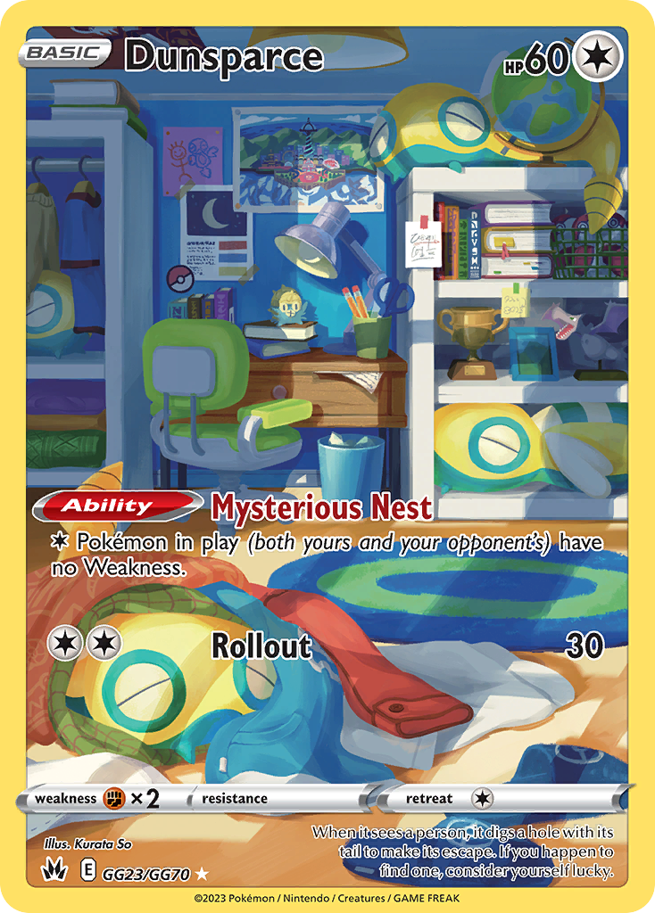 Dunsparce – Crown Zenith Galarian Gallery GG23/GG70 Pokémon card