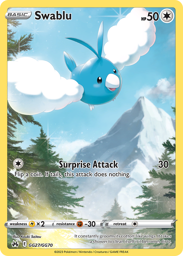 Swablu – Crown Zenith Galarian Gallery GG27/GG70 Pokémon card