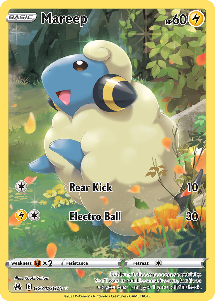 Mareep – Crown Zenith Galarian Gallery GG34/GG70 Pokémon card