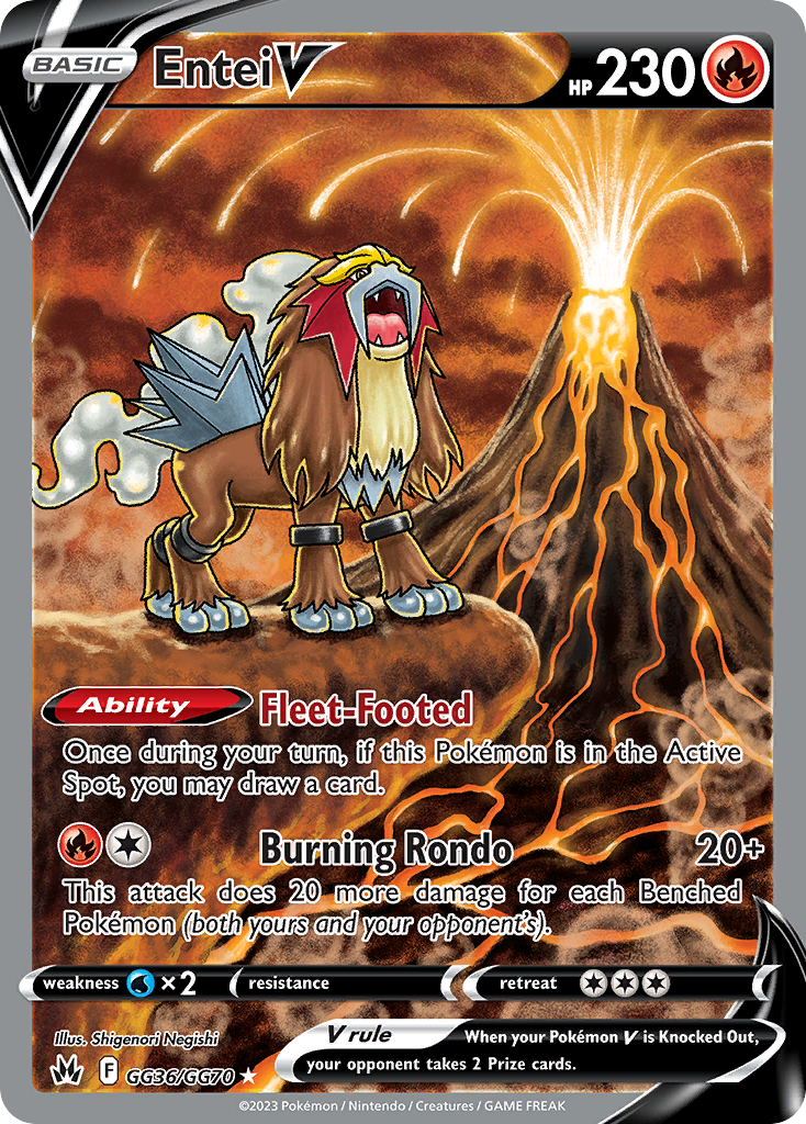 Entei V – Crown Zenith Galarian Gallery GG36/GG70 Pokémon card
