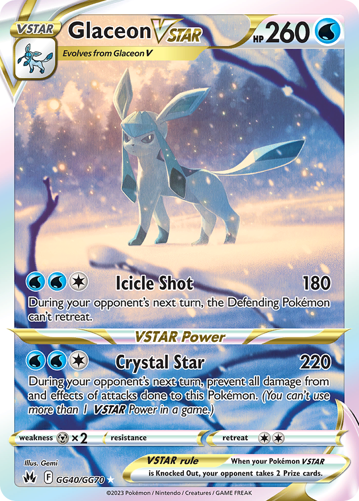 Glaceon VSTAR – Crown Zenith Galarian Gallery GG40/GG70 Pokémon card