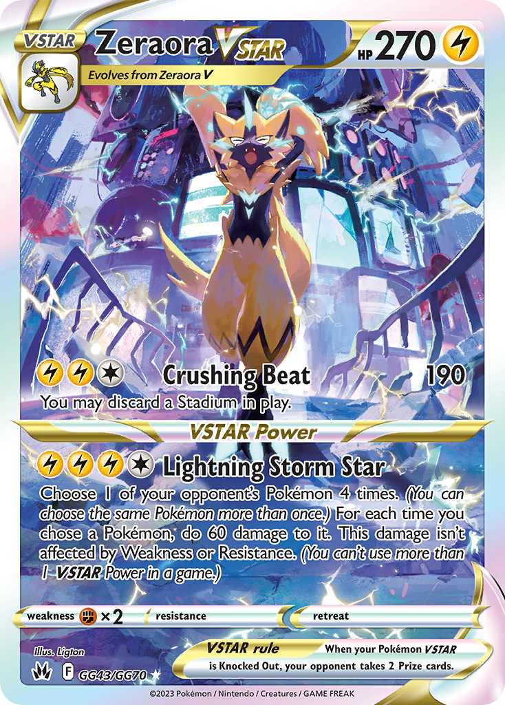 Zeraora VSTAR – Crown Zenith Galarian Gallery GG43/GG70 Pokémon card