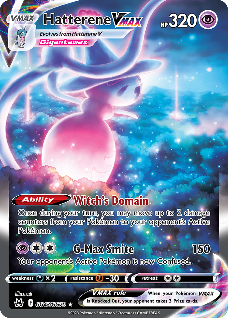 Hatterene VMAX – Crown Zenith Galarian Gallery GG47/GG70 Pokémon card