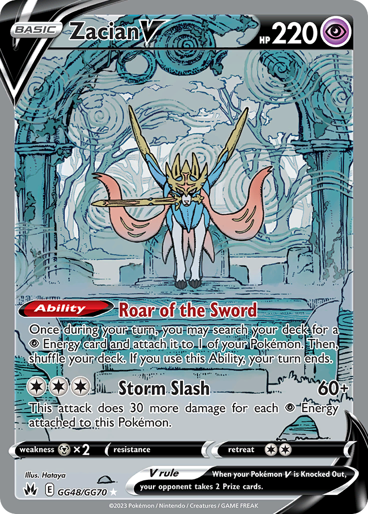 Zacian V – Crown Zenith Galarian Gallery GG48/GG70 Pokémon card