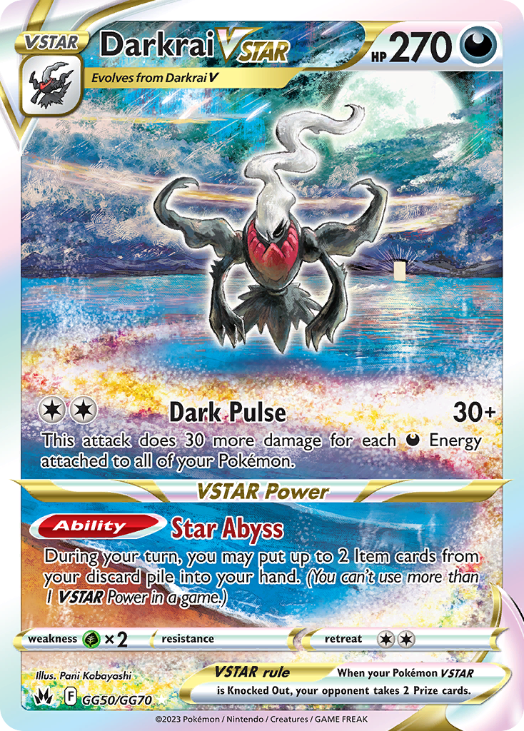 Darkrai VSTAR – Crown Zenith Galarian Gallery GG50/GG70 Pokémon card