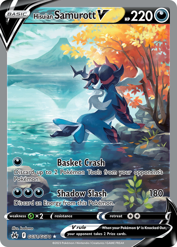 Hisuian Samurott V – Crown Zenith Galarian Gallery GG51/GG70 Pokémon card