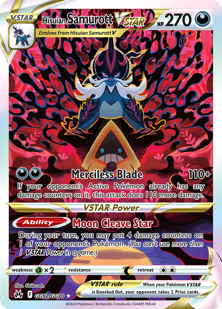 Hisuian Samurott VSTAR – Crown Zenith Galarian Gallery GG52/GG70 Pokémon card