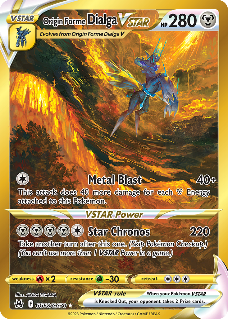 Origin Forme Dialga VSTAR – Crown Zenith Galarian Gallery GG68/GG70 Pokémon card
