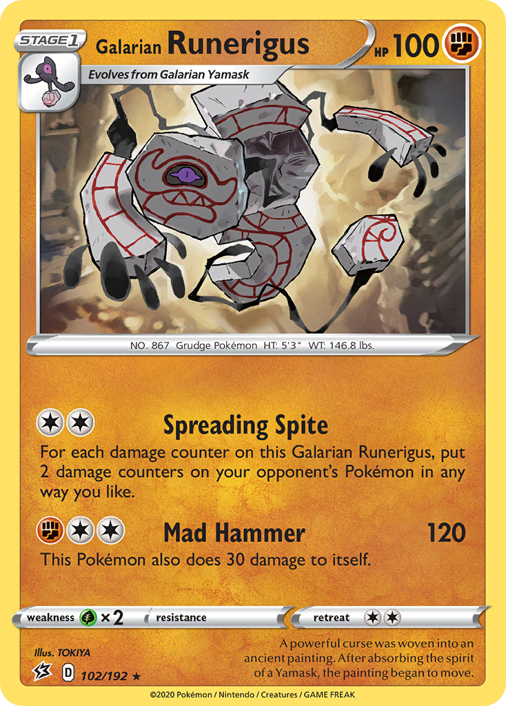 Galarian Runerigus – Rebel Clash 102/192 Pokémon card