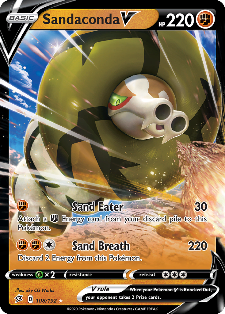 Sandaconda V – Rebel Clash 108/192 Pokémon card