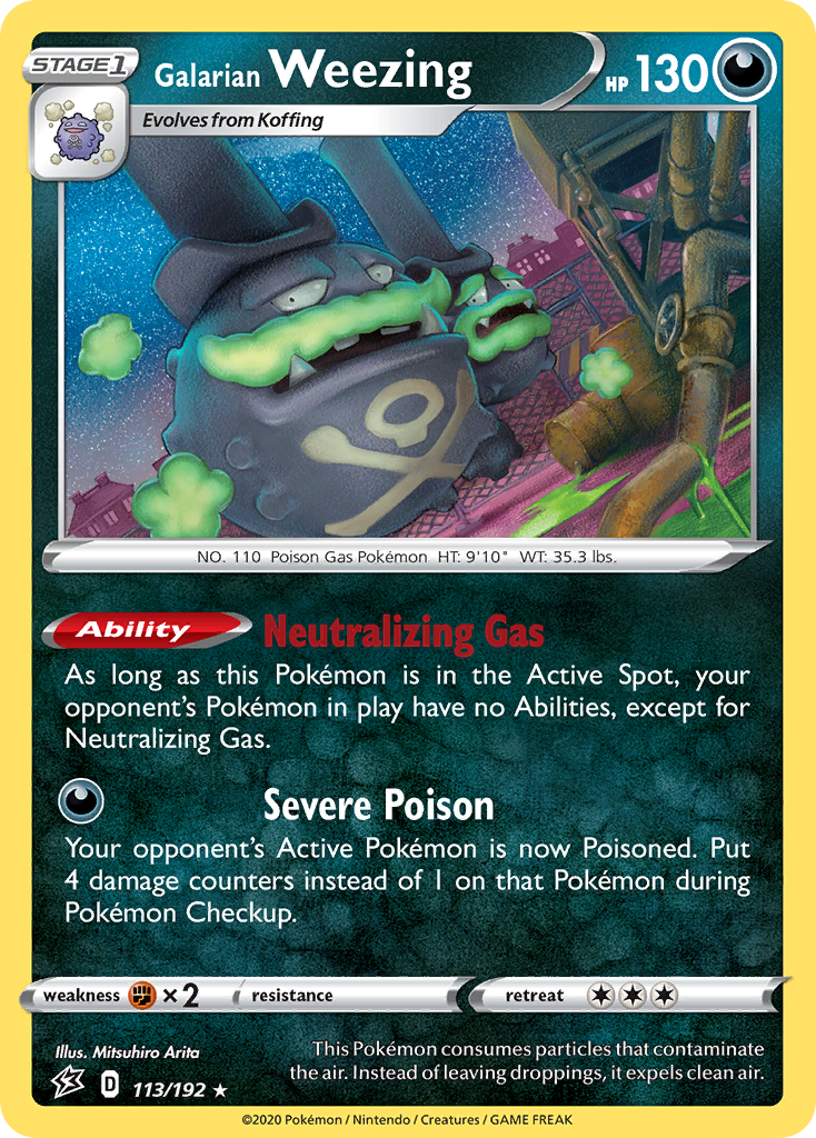 Galarian Weezing – Rebel Clash 113/192 Pokémon card