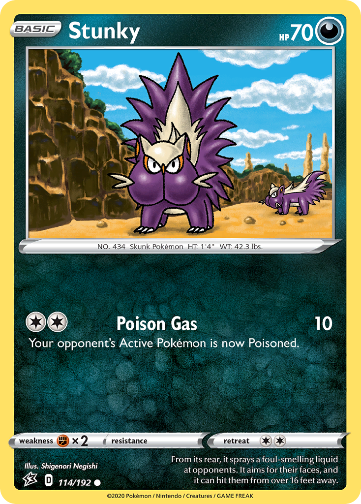 Stunky – Rebel Clash 114/192 Pokémon card