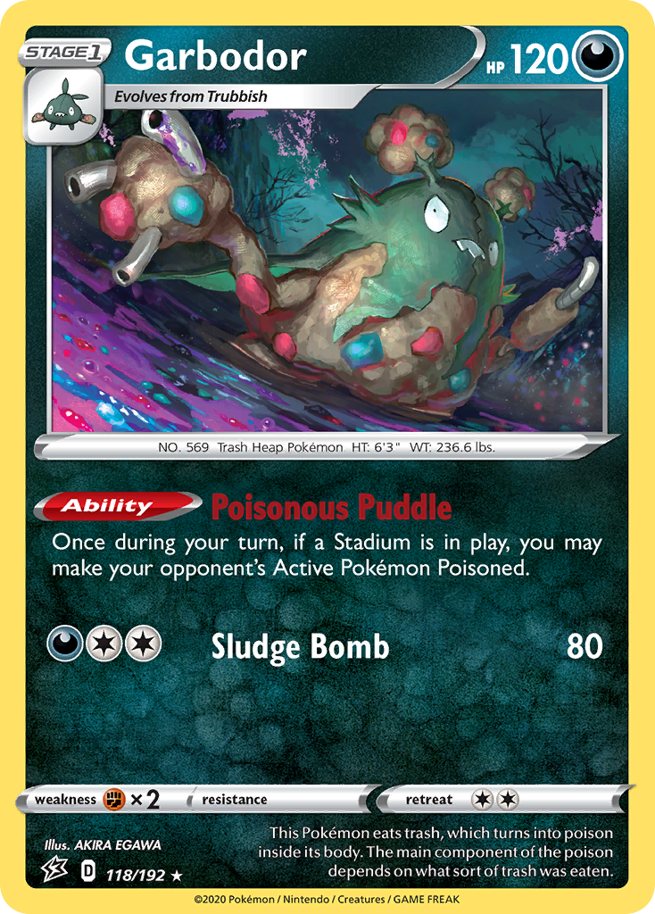 Garbodor – Rebel Clash 118/192 Pokémon card