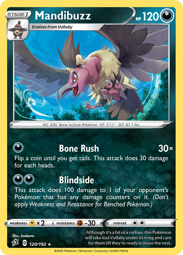 Mandibuzz – Rebel Clash 120/192 Pokémon card