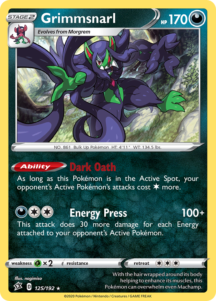 Grimmsnarl – Rebel Clash 125/192 Pokémon card