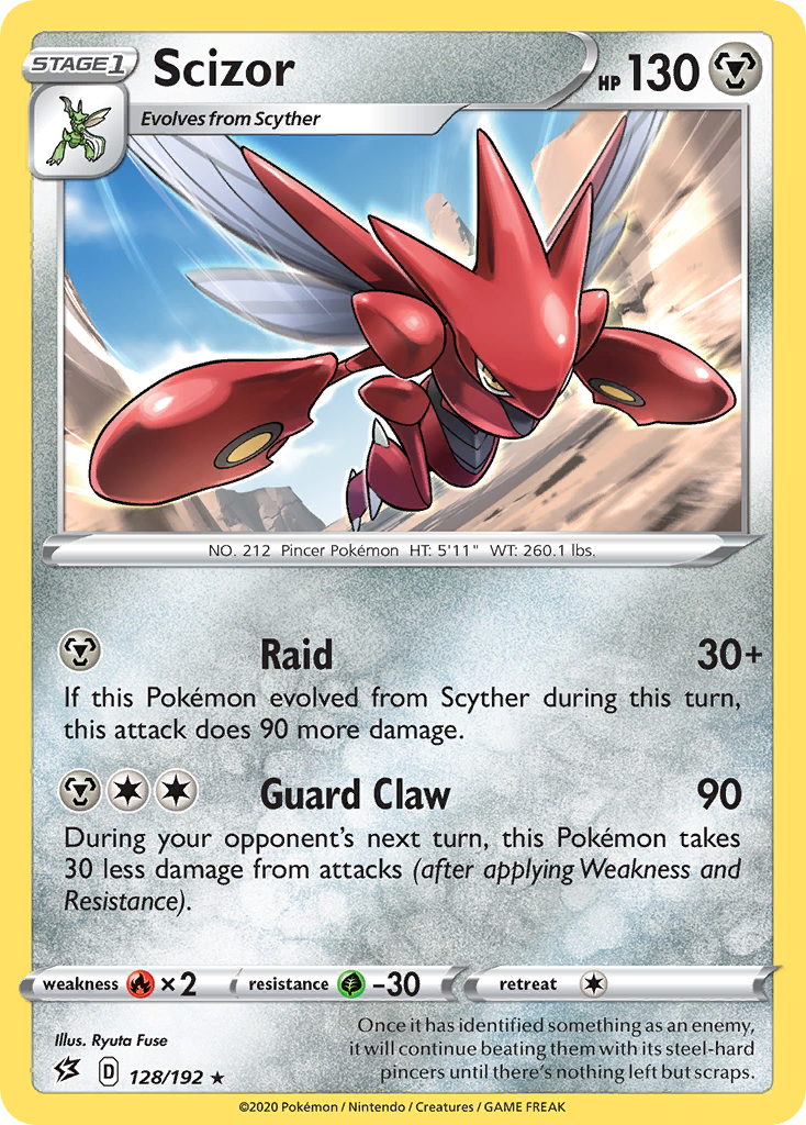 Scizor – Rebel Clash 128/192 Pokémon card