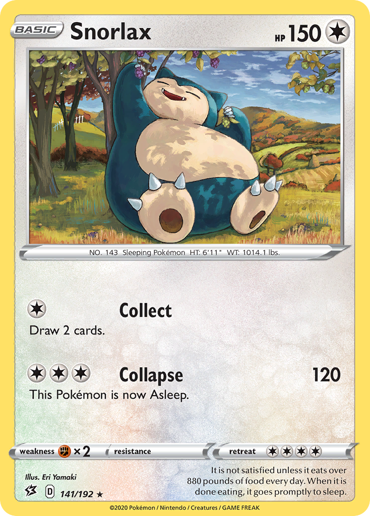 Snorlax – Rebel Clash 141/192 Pokémon card