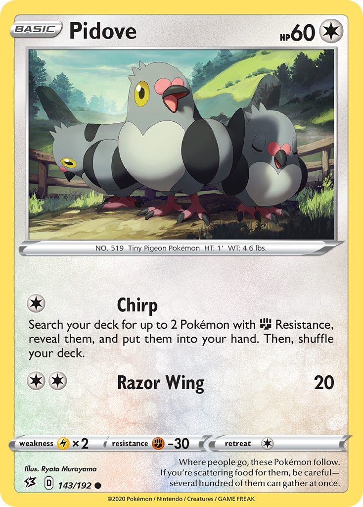 Pidove – Rebel Clash 143/192 Pokémon card