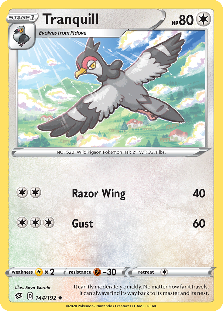 Tranquill – Rebel Clash 144/192 Pokémon card