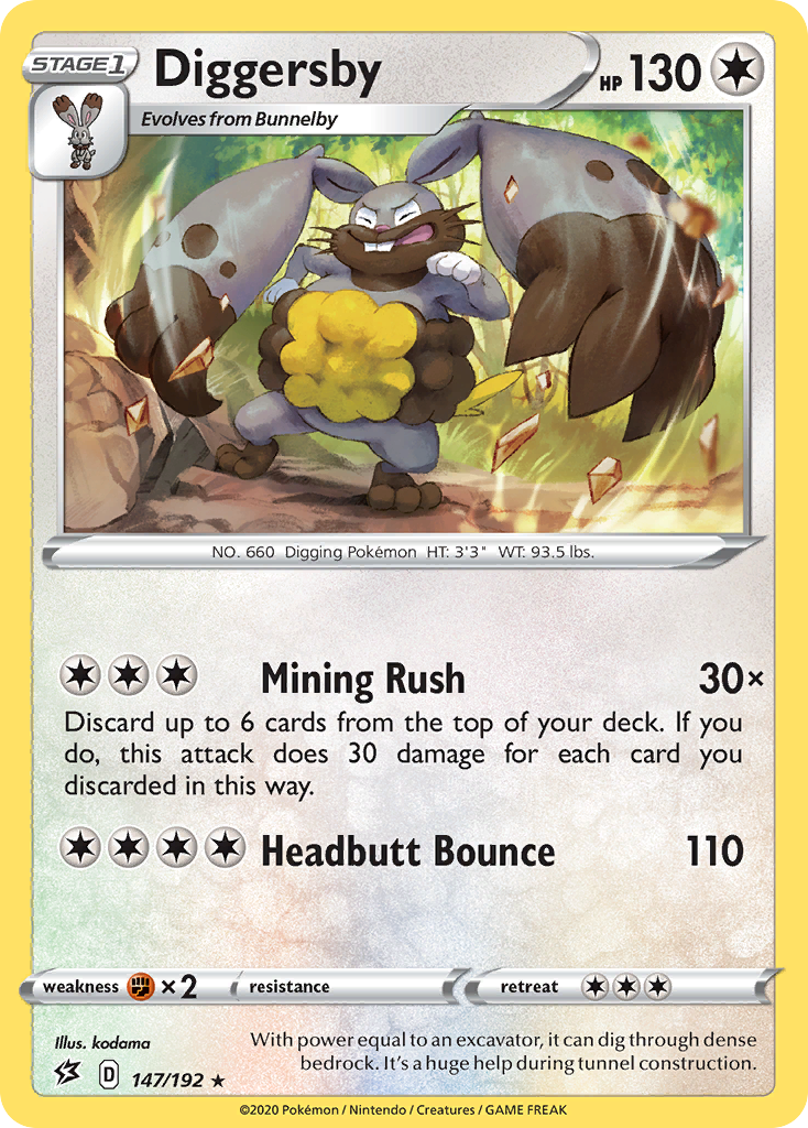Diggersby – Rebel Clash 147/192 Pokémon card