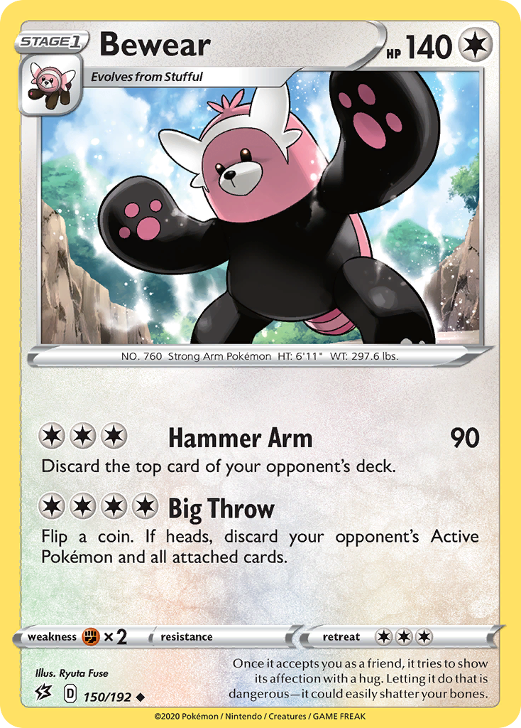 Bewear – Rebel Clash 150/192 Pokémon card