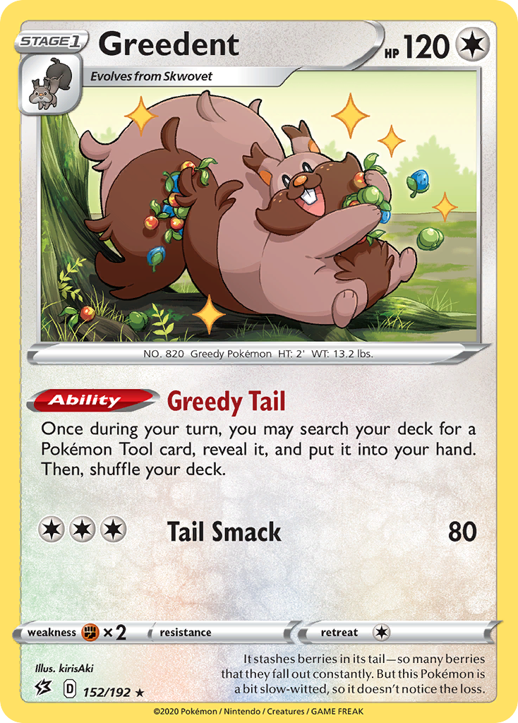 Greedent – Rebel Clash 152/192 Pokémon card