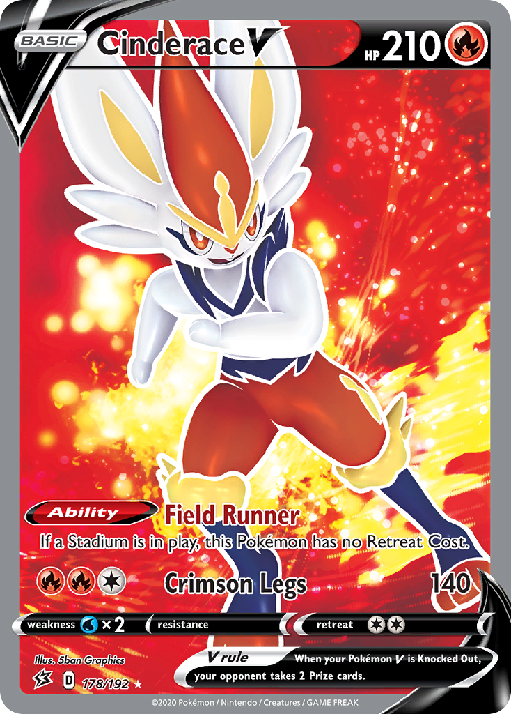 Cinderace V – Rebel Clash 178/192 Pokémon card