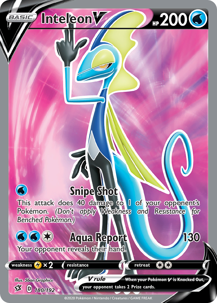 Inteleon V – Rebel Clash 180/192 Pokémon card