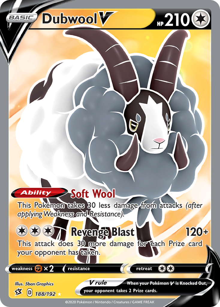 Dubwool V – Rebel Clash 188/192 Pokémon card