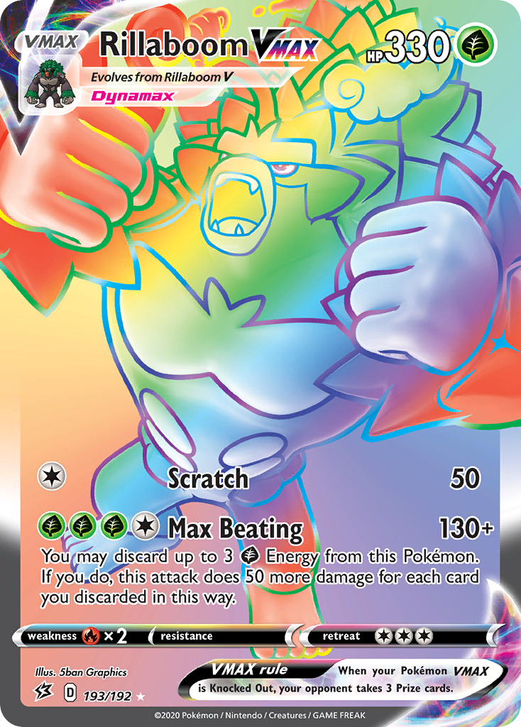 Rillaboom VMAX – Rebel Clash 193/192 Pokémon card